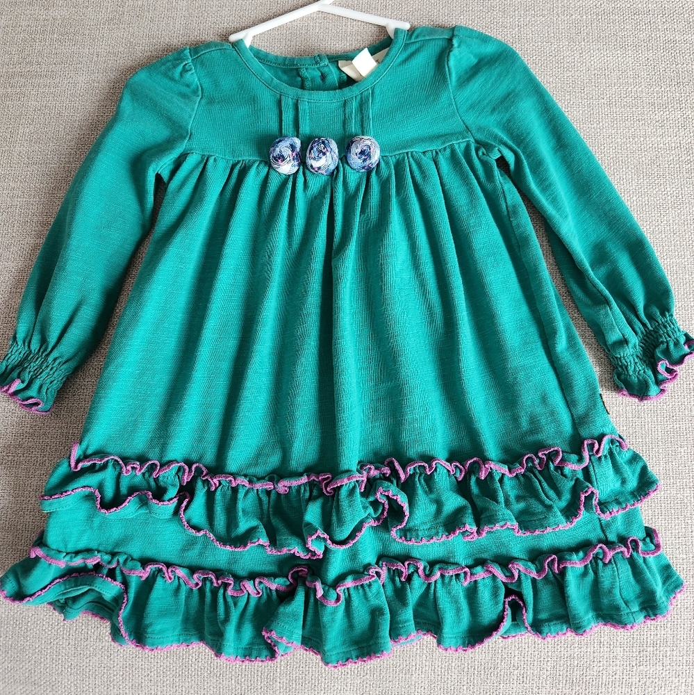 Matilda Jane Green Long Sleeve Dress - size 12-18 months